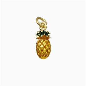 Copper Pineapple Pendant Painted Gold Plated, approx 5.5-11mm