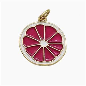 Copper Lemon Sliced Pendant Painted Gold Plated, approx 15-16mm