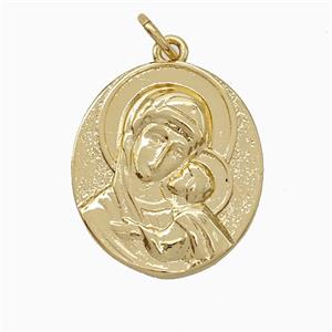 Copper Mother Pendant Love Baby Gold Plated, approx 16-18mm