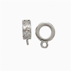 Copper Hanger Bail Platinum Plated, approx 7mm, 4mm hole