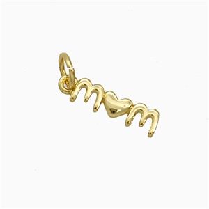 Copper Mom Pendant Heart Gold Plated, approx 4-13mm