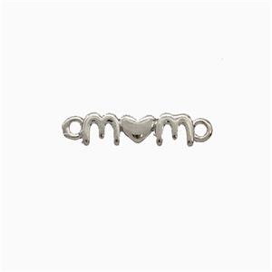 Copper Mom Connector Heart Platinum Plated, approx 4-13mm