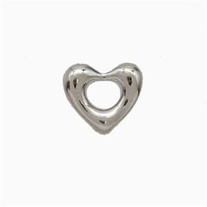 Copper Heart Pendant Platinum Plated, approx 11mm