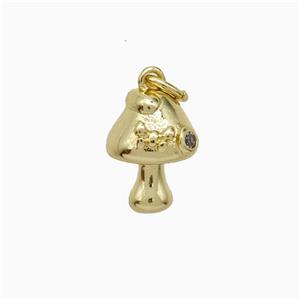 Copper Mushroom Pendant Gold Plated, approx 9-12mm
