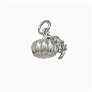 Copper Pumpkin Pendant Platinum Plated, approx 7-11mm