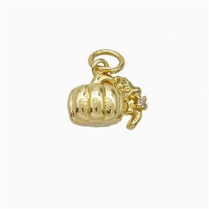 Copper Pumpkin Pendant Gold Plated, approx 7-11mm