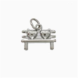 Copper Davenport Pendant Chair Heart Platinum Plated, approx 8-13mm