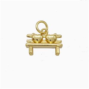 Copper Davenport Pendant Chair Heart Gold Plated, approx 8-13mm