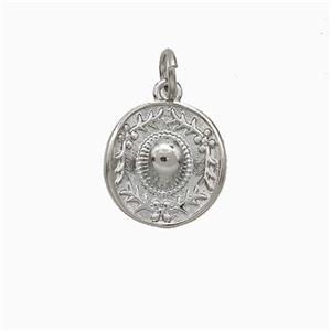 Copper Hats Pendant Platinum Plated, approx 12-13mm