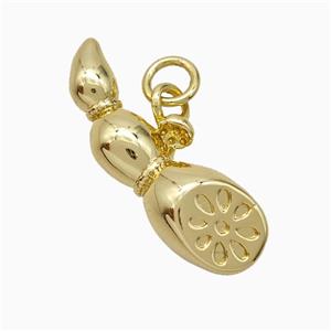 Copper Lotusroot Pendant Gold Plated, approx 8-24mm