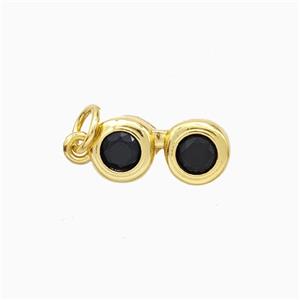 Copper Telescop Pendant Pave Zirconia Gold Plated, approx 6.5-14mm