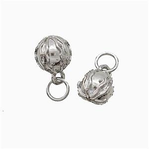 Copper Lotus Pendant Ball Platinum Plated, approx 8mm