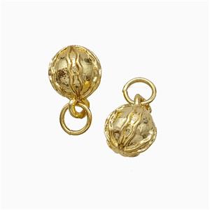 Copper Lotus Pendant Ball Gold Plated, approx 8mm