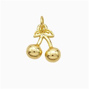 Copper Cherry Pendant 18K Gold Plated, approx 12mm
