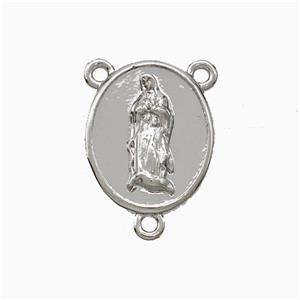 Copper Jesus Pendant 3loops Platinum Plated, approx 12-15mm