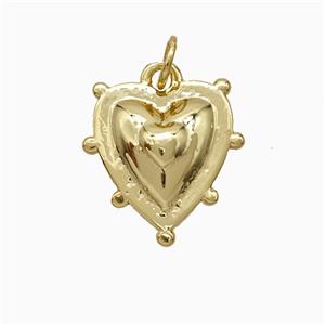 Copper Heart Pendant Gold Plated, approx 15-16mm