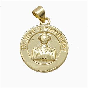 Dr Jose Charms Copper Pendant Gold Plated, approx 17mm