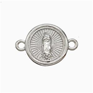 Copper Jesus Charms Connector Platinum Plated, approx 15mm