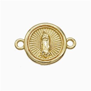 Copper Jesus Charms Connector Gold Plated, approx 15mm