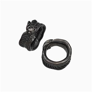 Copper Leaf Beads Black Plated, approx 11mm