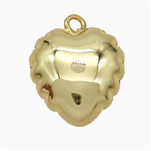Copper Heart Pendant Gold Plated, approx 17-19mm