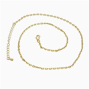 Copper Necklace Chain Gold Plated, approx 2.5mm, 40-45cm length