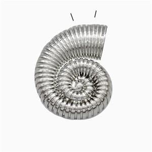 Spiral Shell Charms Copper Pendant Platinum Plated, approx 21-27mm