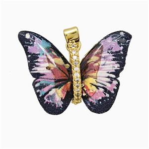 Acrylic Butterfly Pendant Copper Gold Plated, approx 17-23mm