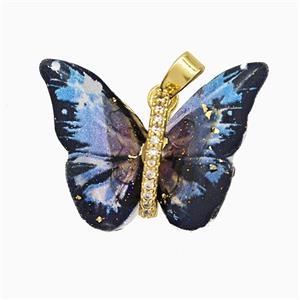 Acrylic Butterfly Pendant Copper Gold Plated, approx 17-23mm