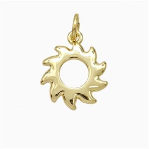 Copper Sun Pendant Gold Plated, approx 15mm