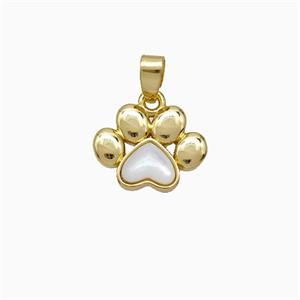 Copper Paws Pendant Pave Shell Gold Plated, approx 10-13mm