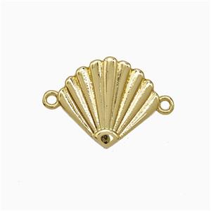 Copper Scallop Shell Connector Gold Plated, approx 12.5-14mm