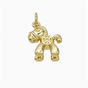 Copper Trojan Horse Pendant Gold Plated, approx 12-13mm