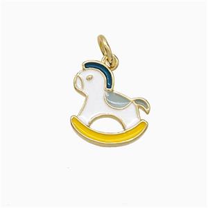 Copper Trojan Horse Pendant Enamel Gold Plated, approx 11-12mm