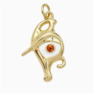 Copper Evil Eye Pendant Enamel Gold Plated, approx 14-21mm