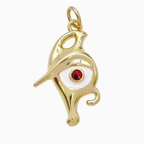 Copper Evil Eye Pendant Enamel Gold Plated, approx 14-21mm