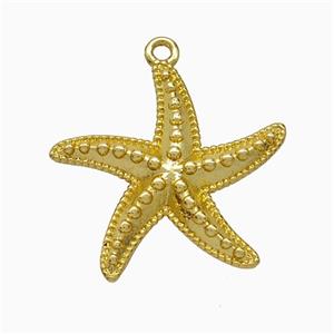 Copper Starfish Pendant Gold Plated, approx 19mm