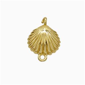 Copper Scallop Shell Connector Gold Plated, approx 12-13mm