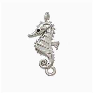 Copper Seahorse Pendant Platinum Plated, approx 11-16mm