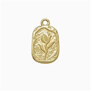 Copper Tulip Pendant Flower Gold Plated, approx 9-13mm