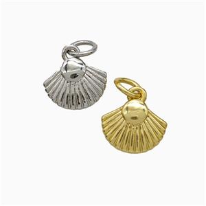 Copper Scallop Shell Pendant Mixed, approx 8-10mm