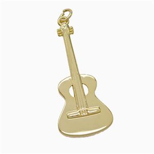 Copper Guitar Charms Pendant Gold Plated, approx 15-32mm