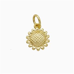 Copper Sunflower Pendant Gold Plated, approx 9mm