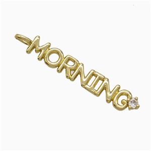 Copper MORNING Pendant Pave Zirconia Gold Plated, approx 6-35mm