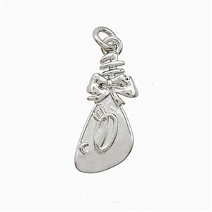 Fortune Bag Charms Copper Pendant Bowknot Platinum Plated, approx 8-16mm