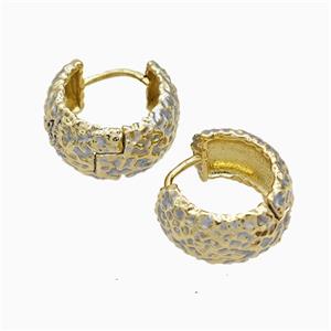 Copper Hoop Earrings Platinum Gold Plated, approx 9mm, 16mm dia