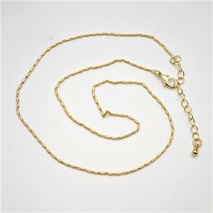 Copper Necklace Chain Gold Plated, approx 1mm, 39-44cm length