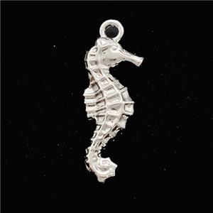 Copper Seahorse Pendant Shiny Silver, approx 8-18mm