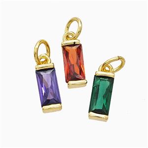 Cubic Zirconia Stick Pendant Copper Gold Plated Mixed, approx 4-10mm