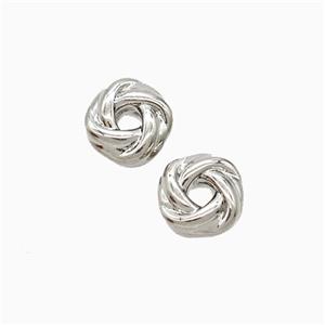 Lover Knot Charms Copper Beads Rondelle Platinum Plated, approx 7mm